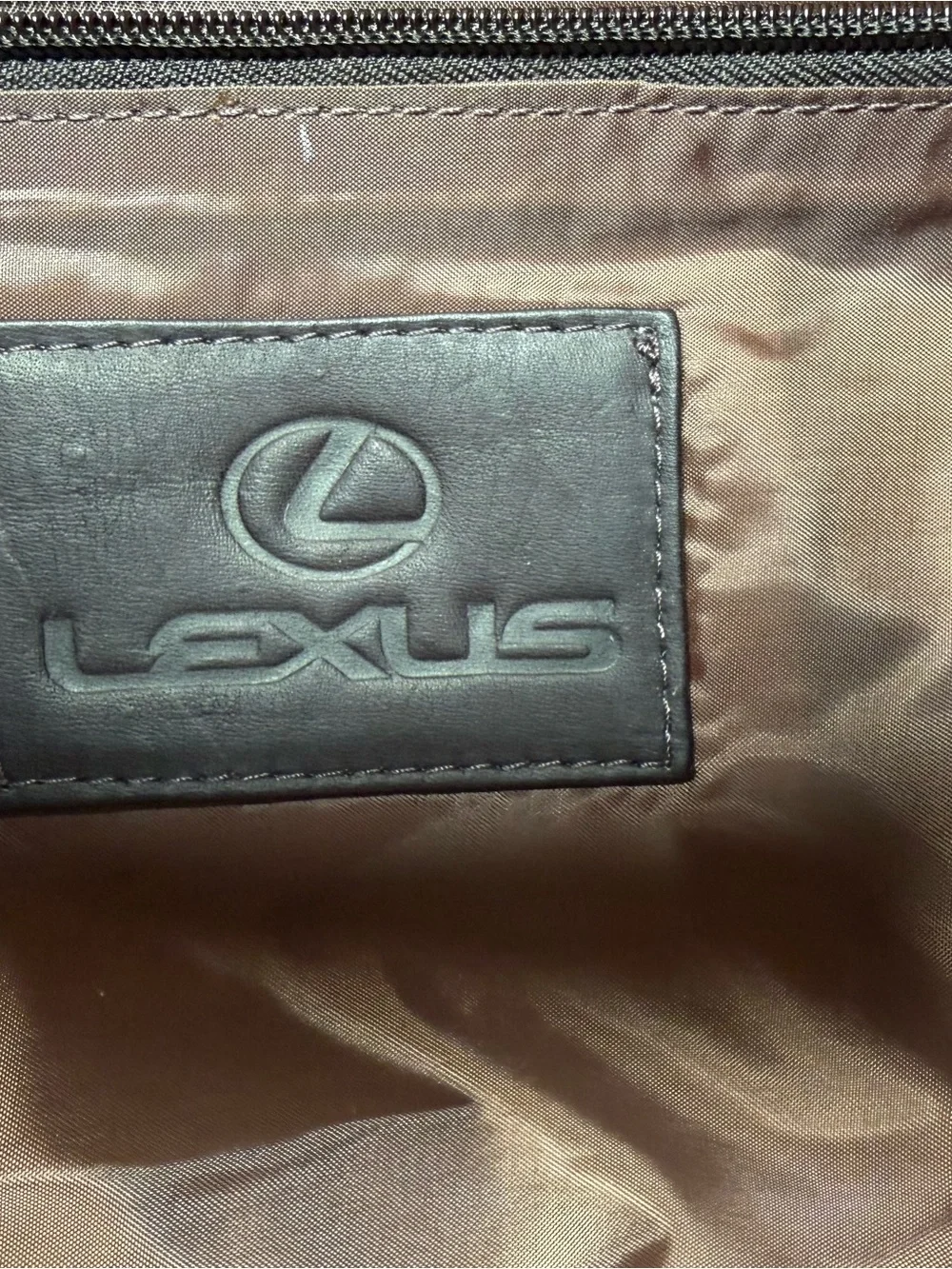 LEXUS Vintage Leather Burgundy Brown Weekender Carry-on Travel Bag 21 x 8 x 12